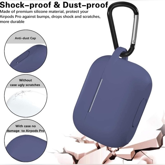 Marge Plus Airpods Pro Case Premium Silicone Front LED Alaskan Blue - Picture 5 of 7